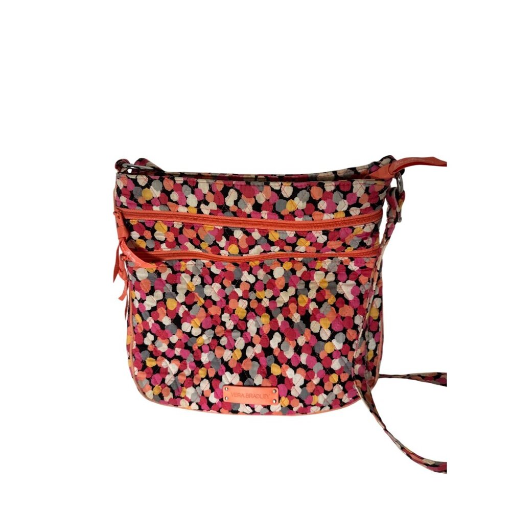 Vera Bradley Floral Quilted Crossbody Bag With Adjustable Strap & Zipper Pockets